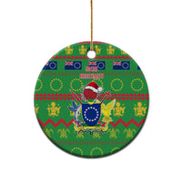 Cook Islands Christmas Ceramic Ornament Santa Coat Of Arms Meri Kiritimiti LT05 - Polynesian Pride