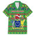 Personalised Cook Islands Christmas Family Matching Mermaid Dress and Hawaiian Shirt Santa Coat Of Arms Meri Kiritimiti LT05 Dad's Shirt - Short Sleeve Green - Polynesian Pride