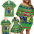 Personalised Cook Islands Christmas Family Matching Off Shoulder Short Dress and Hawaiian Shirt Santa Coat Of Arms Meri Kiritimiti LT05 - Polynesian Pride