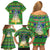 Personalised Cook Islands Christmas Family Matching Off Shoulder Short Dress and Hawaiian Shirt Santa Coat Of Arms Meri Kiritimiti LT05 - Polynesian Pride