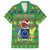 Personalised Cook Islands Christmas Family Matching Short Sleeve Bodycon Dress and Hawaiian Shirt Santa Coat Of Arms Meri Kiritimiti LT05 Dad's Shirt - Short Sleeve Green - Polynesian Pride