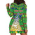 Personalised Cook Islands Christmas Hoodie Dress Santa Coat Of Arms Meri Kiritimiti LT05 - Polynesian Pride