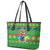 Cook Islands Christmas Leather Tote Bag Santa Coat Of Arms Meri Kiritimiti LT05 - Polynesian Pride