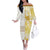 Personalised Polynesia Off The Shoulder Long Sleeve Dress Bahai Faith Symbol LT05 Women Yellow - Polynesian Pride