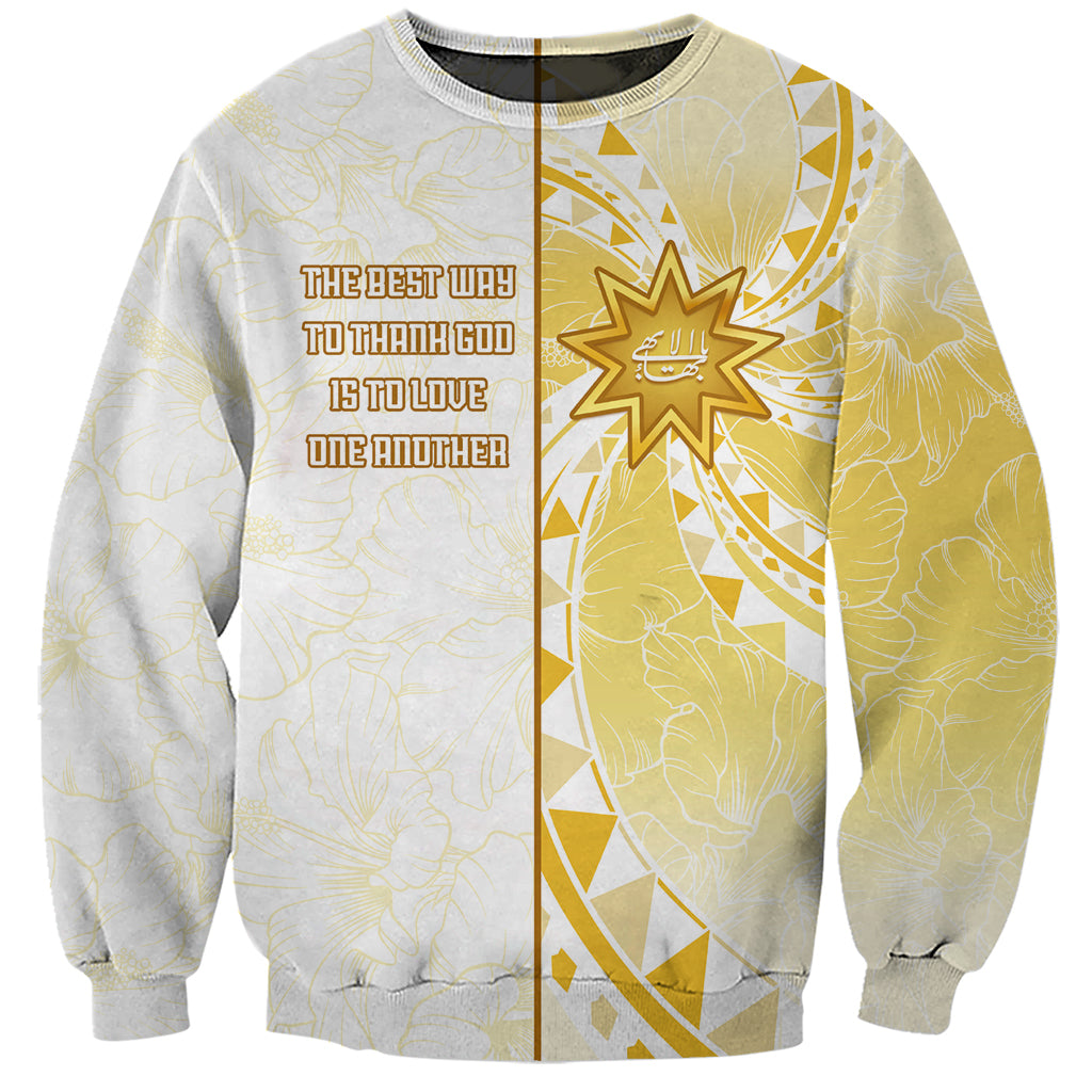 Personalised Polynesia Sweatshirt Bahai Faith Symbol LT05 Unisex Yellow - Polynesian Pride