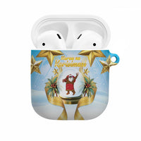 Fiji Christmas AirPods Case Snow Globe With Fijian Santa LT05 Blue - Polynesian Pride