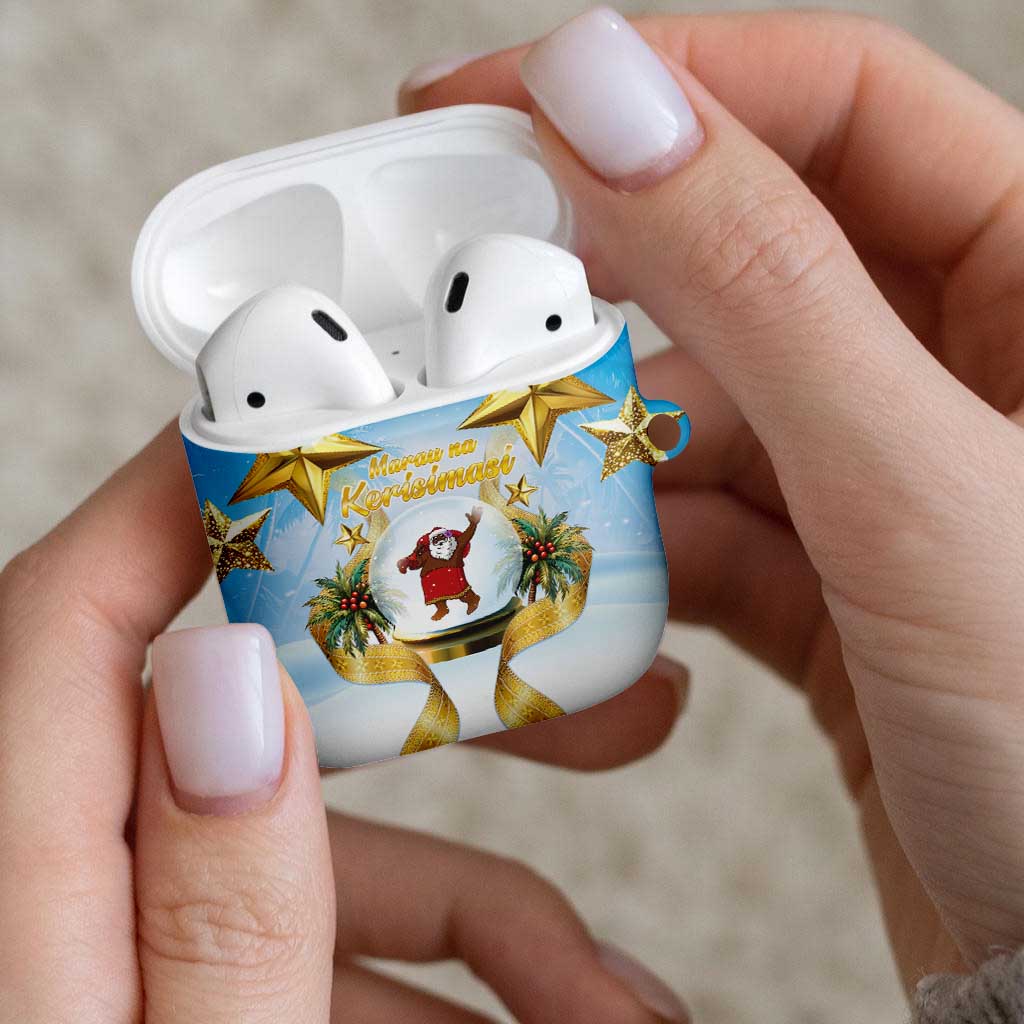 Fiji Christmas AirPods Case Snow Globe With Fijian Santa LT05 - Polynesian Pride
