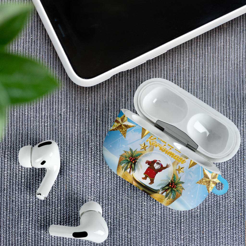 Fiji Christmas AirPods Case Snow Globe With Fijian Santa LT05 - Polynesian Pride