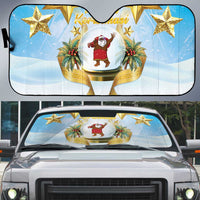 Fiji Christmas Auto Sun Shade Snow Globe With Fijian Santa LT05 Blue - Polynesian Pride