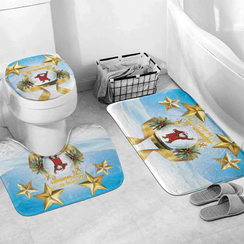 Fiji Christmas Bathroom Set Snow Globe With Fijian Santa LT05 - Polynesian Pride