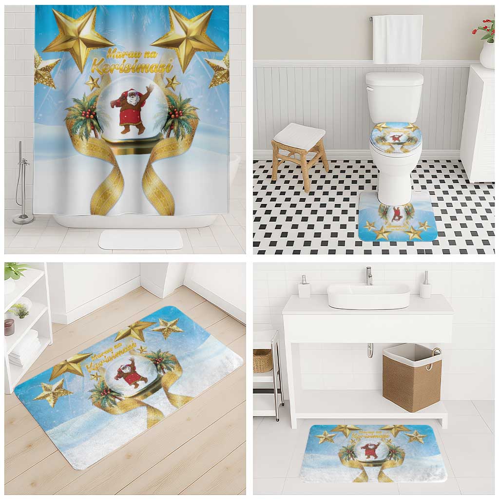 Fiji Christmas Bathroom Set Snow Globe With Fijian Santa LT05 - Polynesian Pride