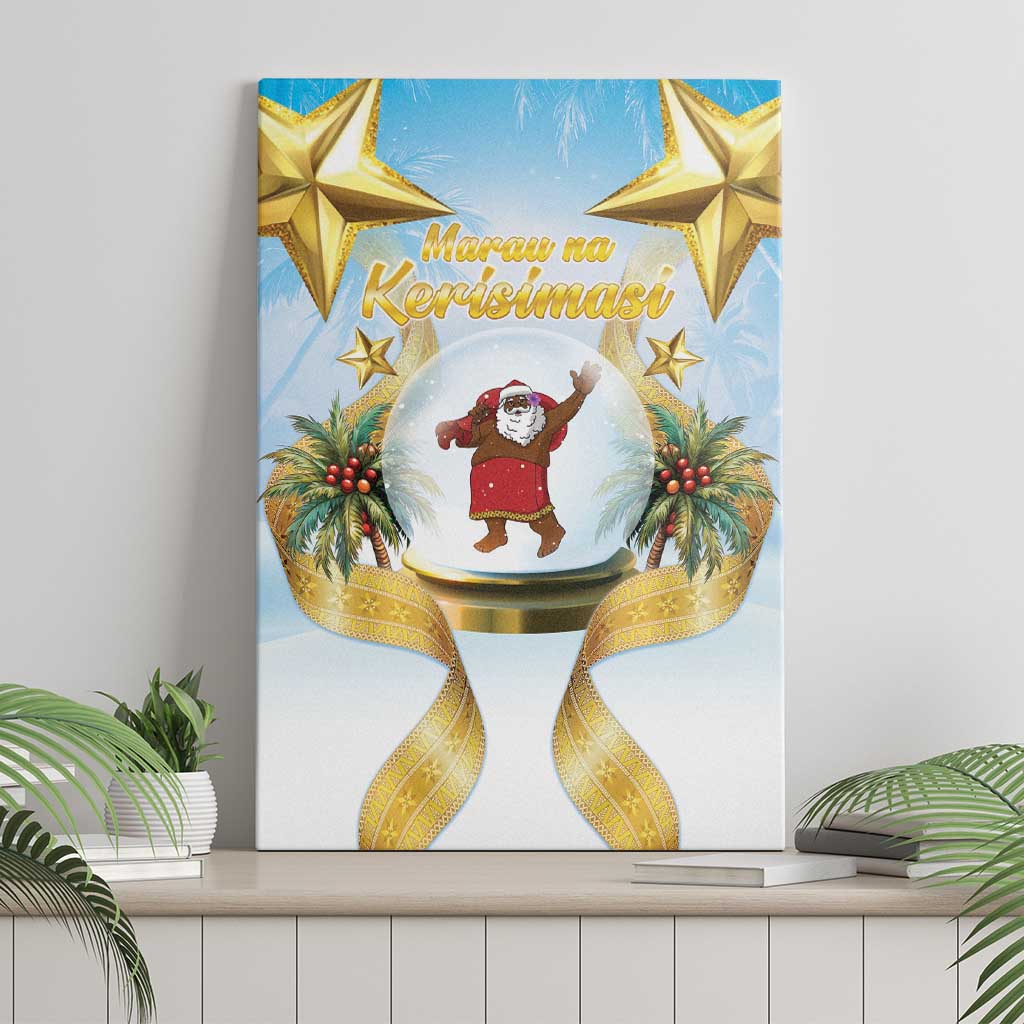 Fiji Christmas Canvas Wall Art Snow Globe With Fijian Santa LT05 - Polynesian Pride