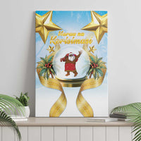 Fiji Christmas Canvas Wall Art Snow Globe With Fijian Santa LT05 - Polynesian Pride