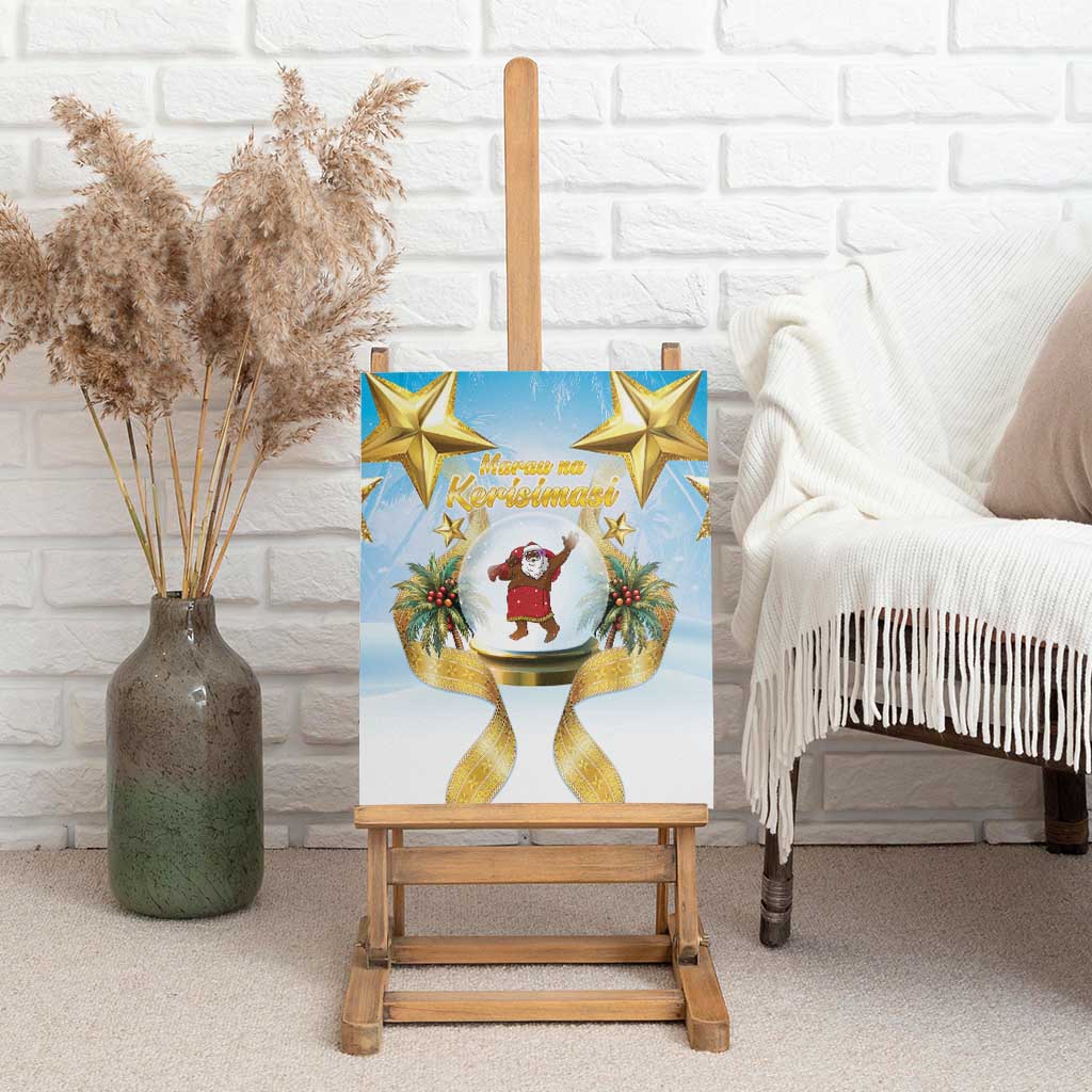 Fiji Christmas Canvas Wall Art Snow Globe With Fijian Santa LT05 - Polynesian Pride