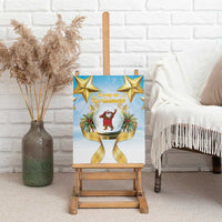 Fiji Christmas Canvas Wall Art Snow Globe With Fijian Santa LT05 - Polynesian Pride