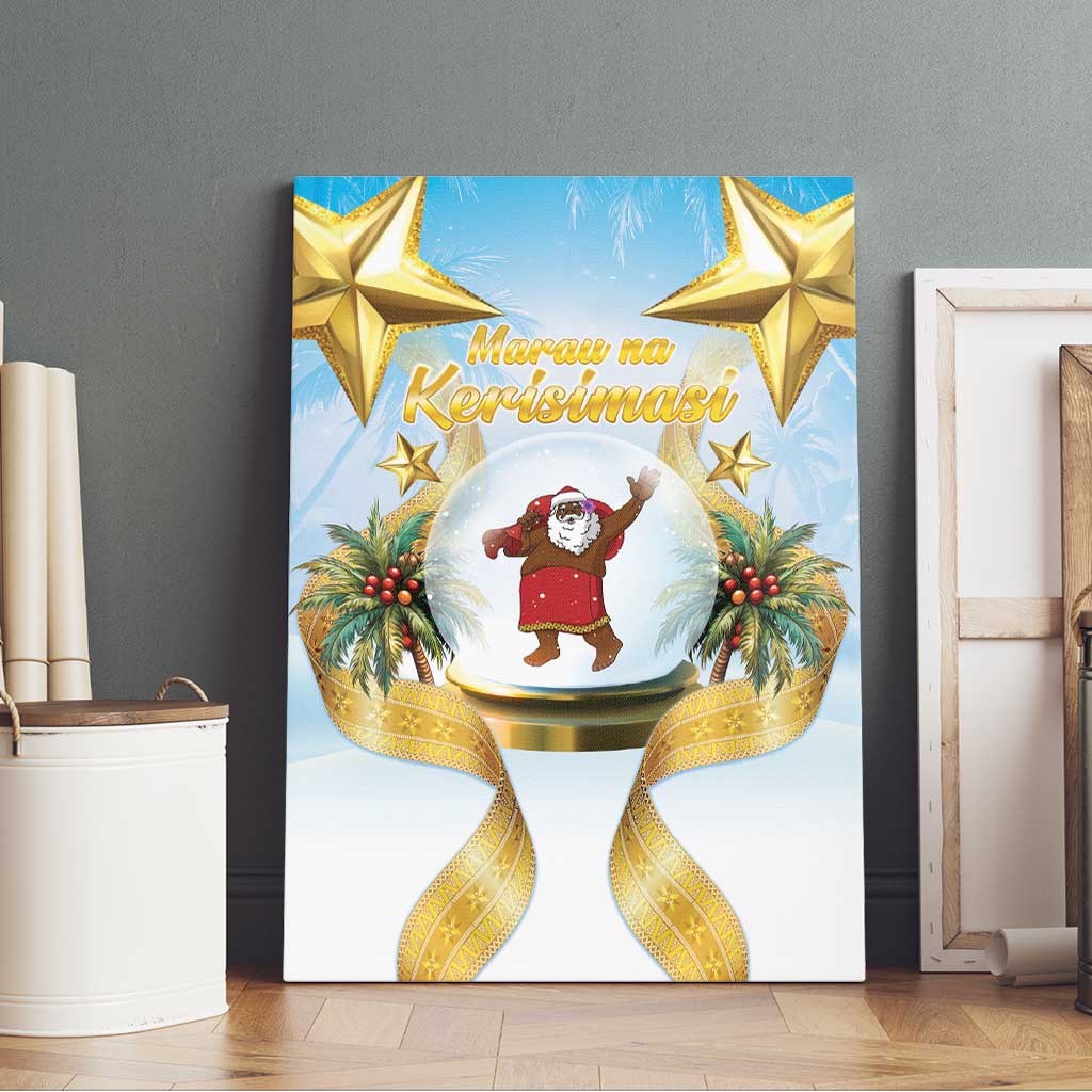 Fiji Christmas Canvas Wall Art Snow Globe With Fijian Santa LT05 - Polynesian Pride