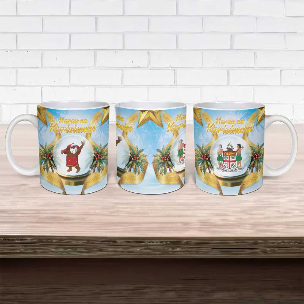Fiji Christmas Ceramic Mug Snow Globe With Fijian Santa LT05 - Polynesian Pride