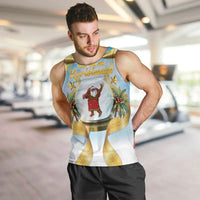 Fiji Christmas Men Tank Top Snow Globe With Fijian Santa LT05 Blue - Polynesian Pride