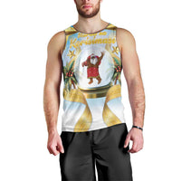 Fiji Christmas Men Tank Top Snow Globe With Fijian Santa LT05 - Polynesian Pride
