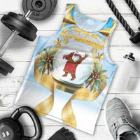 Fiji Christmas Men Tank Top Snow Globe With Fijian Santa LT05 - Polynesian Pride