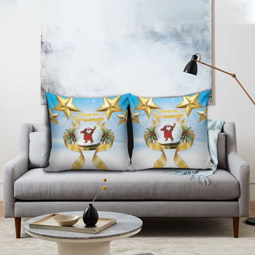 Fiji Christmas Pillow Cover Snow Globe With Fijian Santa LT05 - Polynesian Pride