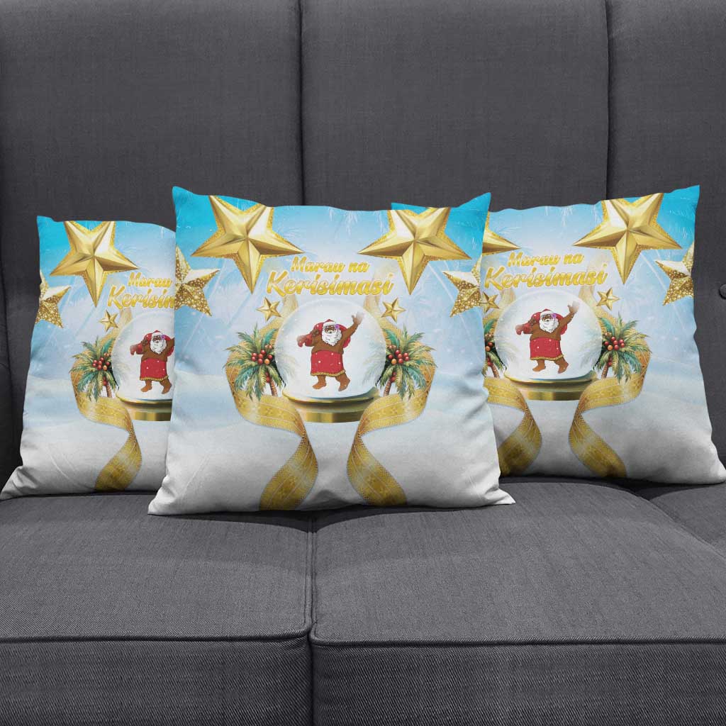 Fiji Christmas Pillow Cover Snow Globe With Fijian Santa LT05 - Polynesian Pride