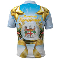 Fiji Christmas Polo Shirt Snow Globe With Fijian Santa LT05 - Polynesian Pride