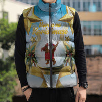 Fiji Christmas Sleeveless Puffer Jacket Snow Globe With Fijian Santa LT05 - Polynesian Pride