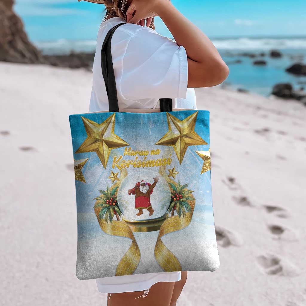 Fiji Christmas Tote Bag Snow Globe With Fijian Santa LT05 - Polynesian Pride