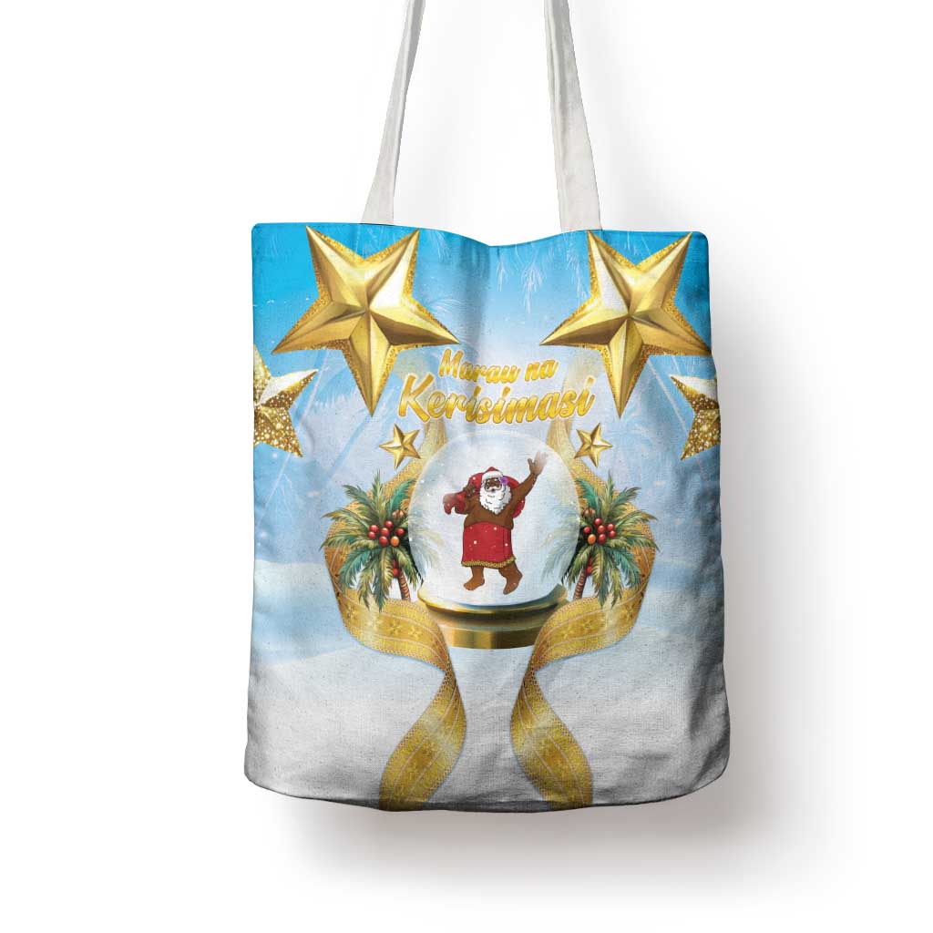 Fiji Christmas Tote Bag Snow Globe With Fijian Santa LT05 - Polynesian Pride