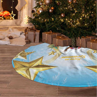 Fiji Christmas Tree Skirt Snow Globe With Fijian Santa LT05 - Polynesian Pride