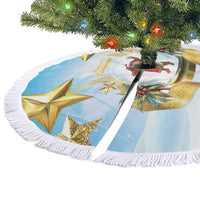 Fiji Christmas Tree Skirt Snow Globe With Fijian Santa LT05 - Polynesian Pride