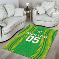 Cook Islands Rugby Custom Area Rug Kuki Tribal Pattern Green Version LT05 - Polynesian Pride