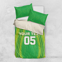 Cook Islands Rugby Custom Bedding Set Kuki Tribal Pattern Green Version LT05 US Twin 172cm x 218cm Green - Polynesian Pride