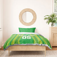 Cook Islands Rugby Custom Bedding Set Kuki Tribal Pattern Green Version LT05 - Polynesian Pride