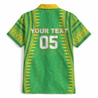 Cook Islands Rugby Custom Hawaiian Shirt Kuki Tribal Pattern Green Version LT05 - Polynesian Pride