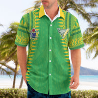 Cook Islands Rugby Custom Hawaiian Shirt Kuki Tribal Pattern Green Version LT05 - Polynesian Pride