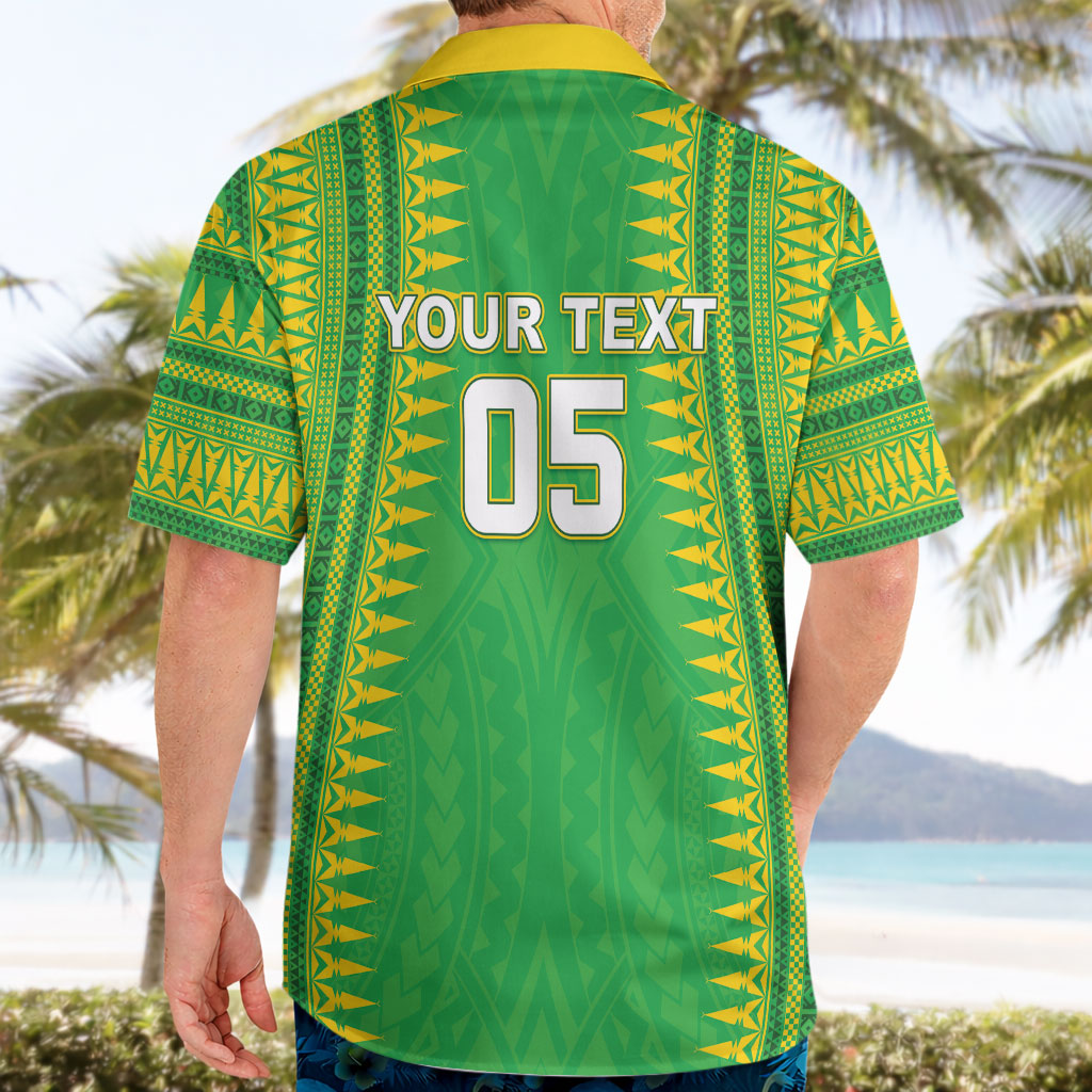 Cook Islands Rugby Custom Hawaiian Shirt Kuki Tribal Pattern Green Version LT05 - Polynesian Pride