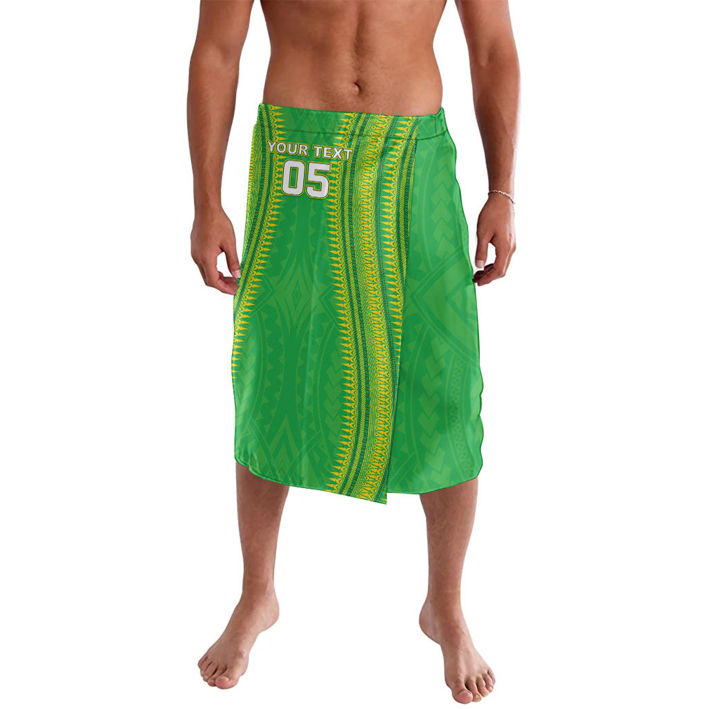 Cook Islands Rugby Custom Lavalava Kuki Tribal Pattern Green Version LT05 Green - Polynesian Pride