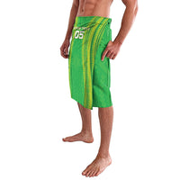 Cook Islands Rugby Custom Lavalava Kuki Tribal Pattern Green Version LT05 - Polynesian Pride