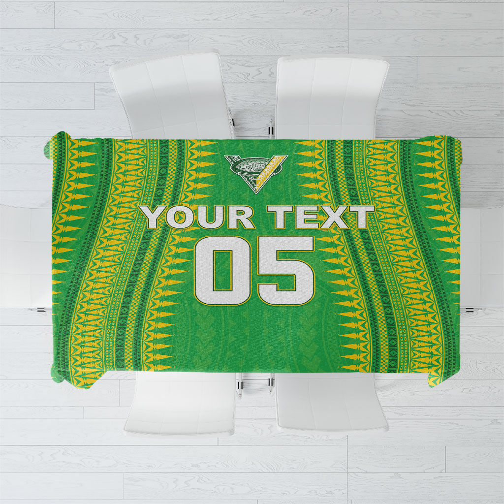 Cook Islands Rugby Custom Tablecloth Kuki Tribal Pattern Green Version LT05 Green - Polynesian Pride