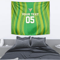 Cook Islands Rugby Custom Tapestry Kuki Tribal Pattern Green Version LT05 - Polynesian Pride