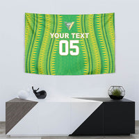 Cook Islands Rugby Custom Tapestry Kuki Tribal Pattern Green Version LT05 - Polynesian Pride