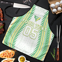 Cook Islands Rugby Custom Apron Kuki Tribal Pattern White Version LT05 White - Polynesian Pride
