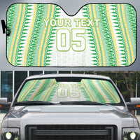 Cook Islands Rugby Custom Auto Sun Shade Kuki Tribal Pattern White Version LT05 White - Polynesian Pride
