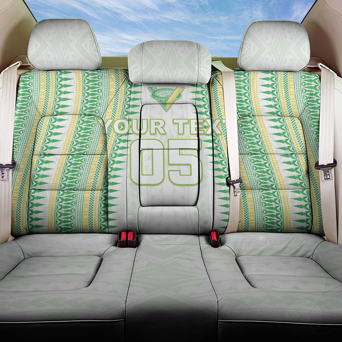 Cook Islands Rugby Custom Back Car Seat Cover Kuki Tribal Pattern White Version LT05 One Size White - Polynesian Pride