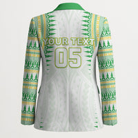 Cook Islands Rugby Custom Blazer Kuki Tribal Pattern White Version LT05 - Polynesian Pride