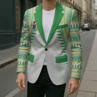 Cook Islands Rugby Custom Blazer Kuki Tribal Pattern White Version LT05 - Polynesian Pride