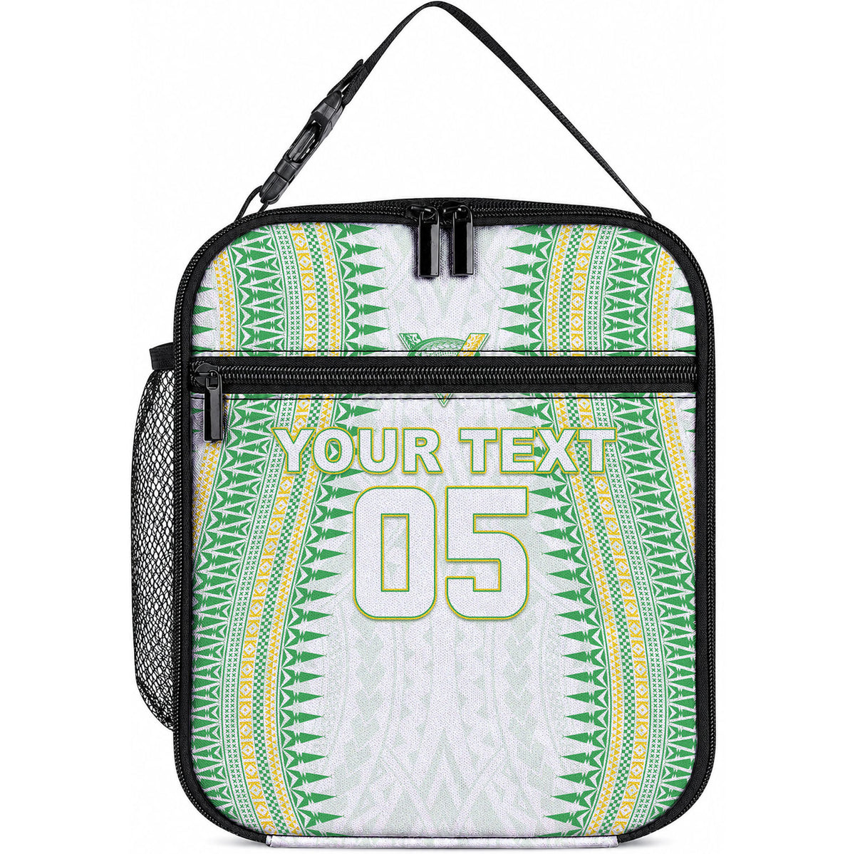 Cook Islands Rugby Custom Lunch Bag Kuki Tribal Pattern White Version LT05 10.2 × 8.3 × 4.3 inch White - Polynesian Pride