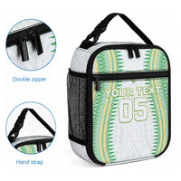 Cook Islands Rugby Custom Lunch Bag Kuki Tribal Pattern White Version LT05 - Polynesian Pride